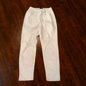 Sincerely Jules White Elastic Waist White Denim Joggers Size XS